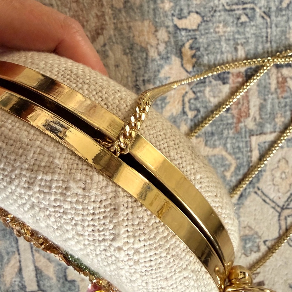 Embroidered Initial C Round Crossbody Bag – Cream - Picture 6 of 10